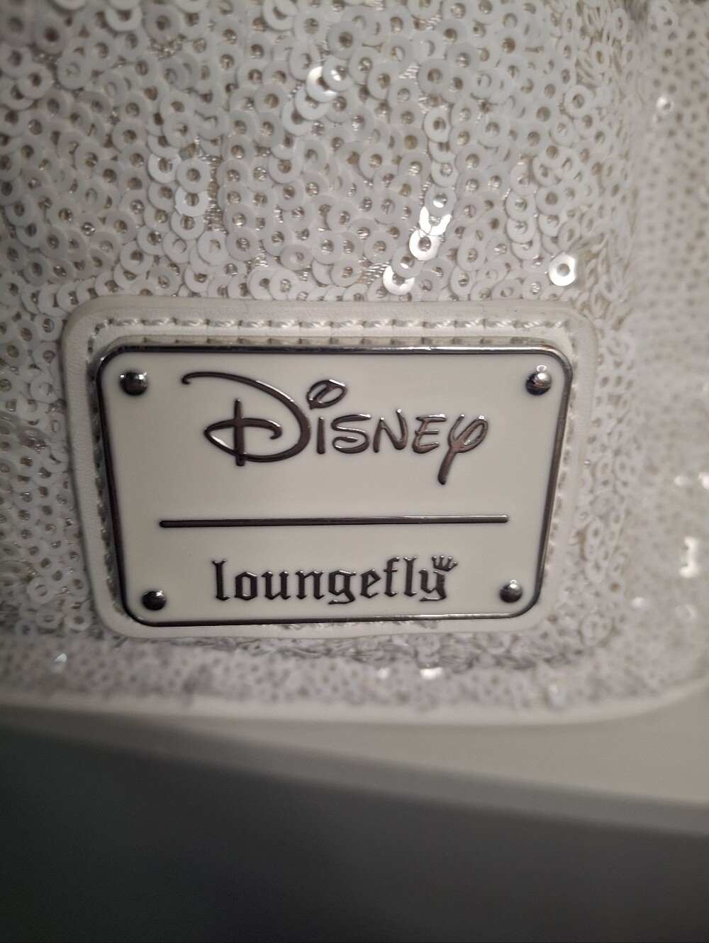 Disney Loungefly White Sequin Mickey Mouse Mini Backpack - Picture 6 of 7